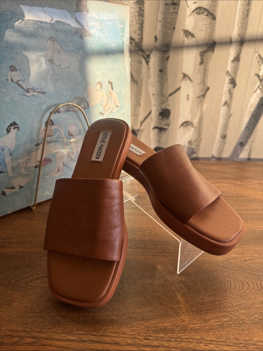 Steve Madden Holmes Slide Sandal In Cognac
